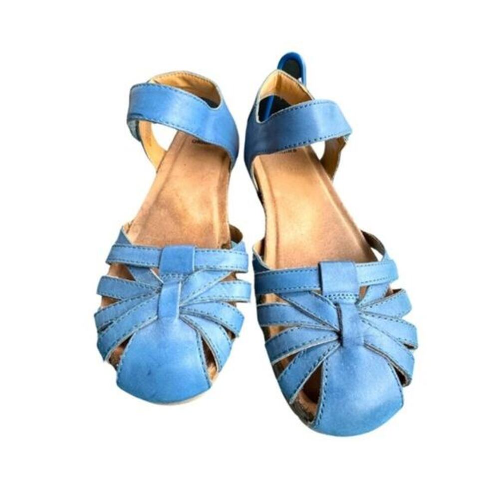 Earth Origins Lyndon Lana Sandals Shoes Women's Size 9M Blue Leather